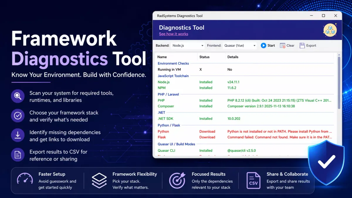 Eliminating Setup Guesswork with the Framework Diagnostics Tool in RadSystems Studio